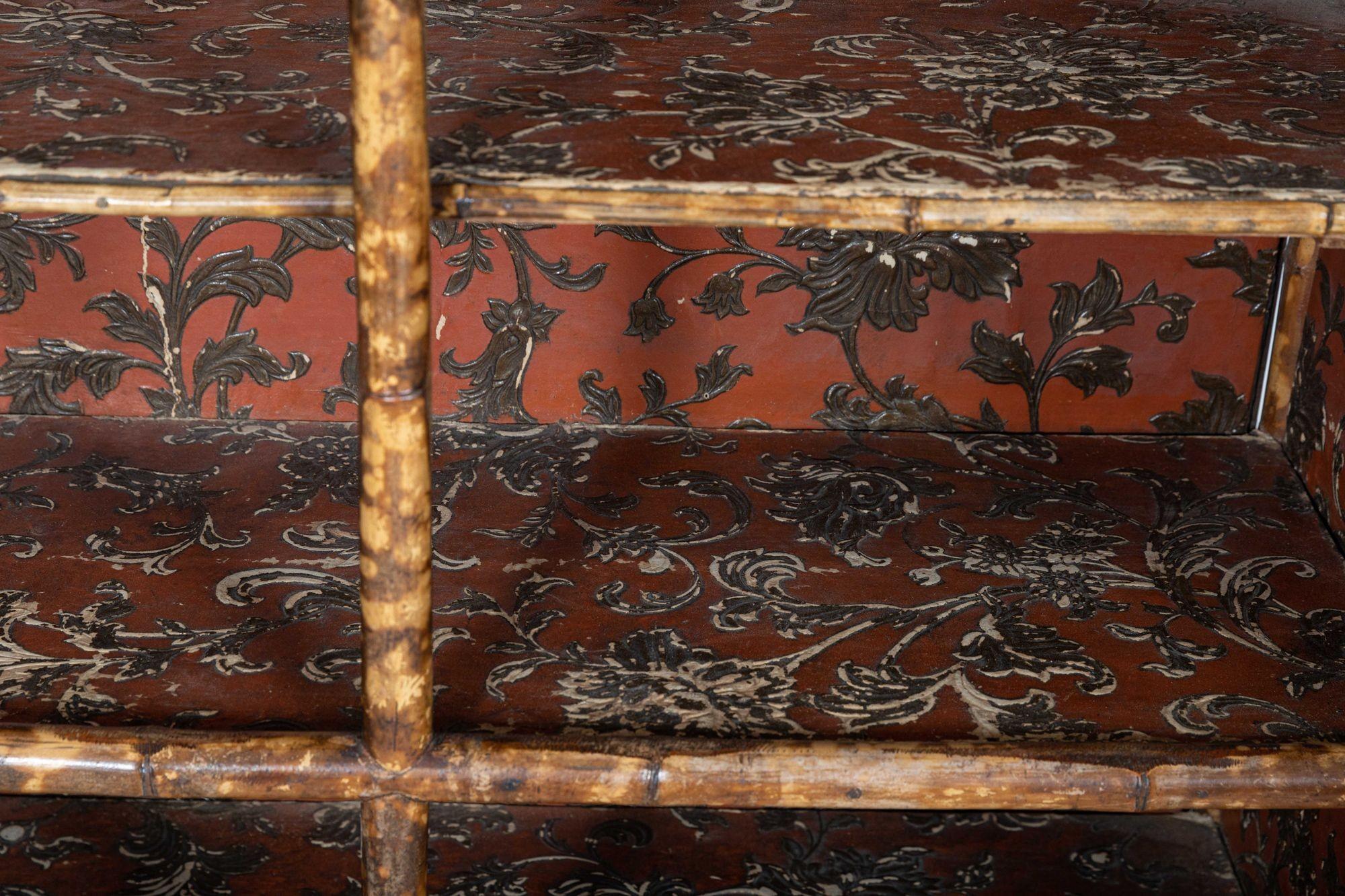 19thC English Glazed Bamboo Bookcase 10