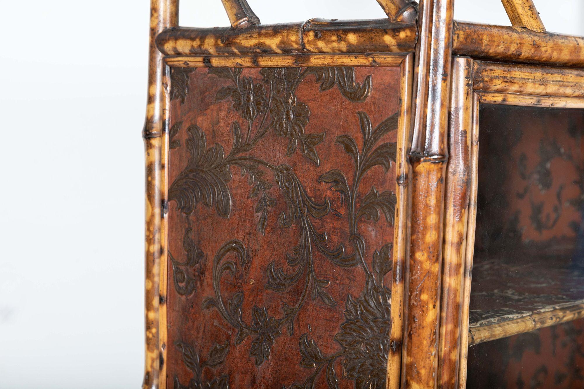 19thC English Glazed Bamboo Bookcase 4