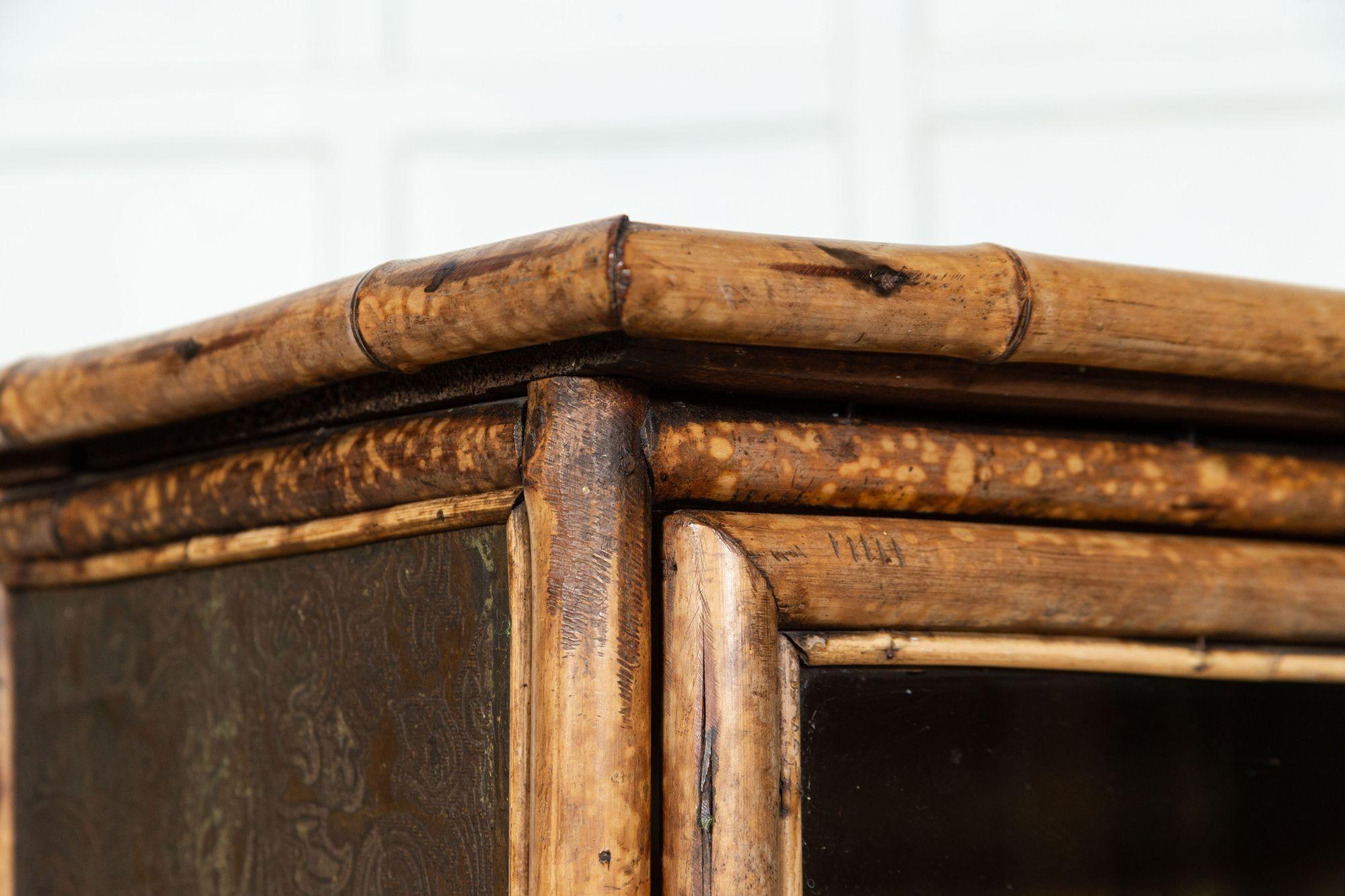 19th Century English Glazed Bamboo Cabinet For Sale 7