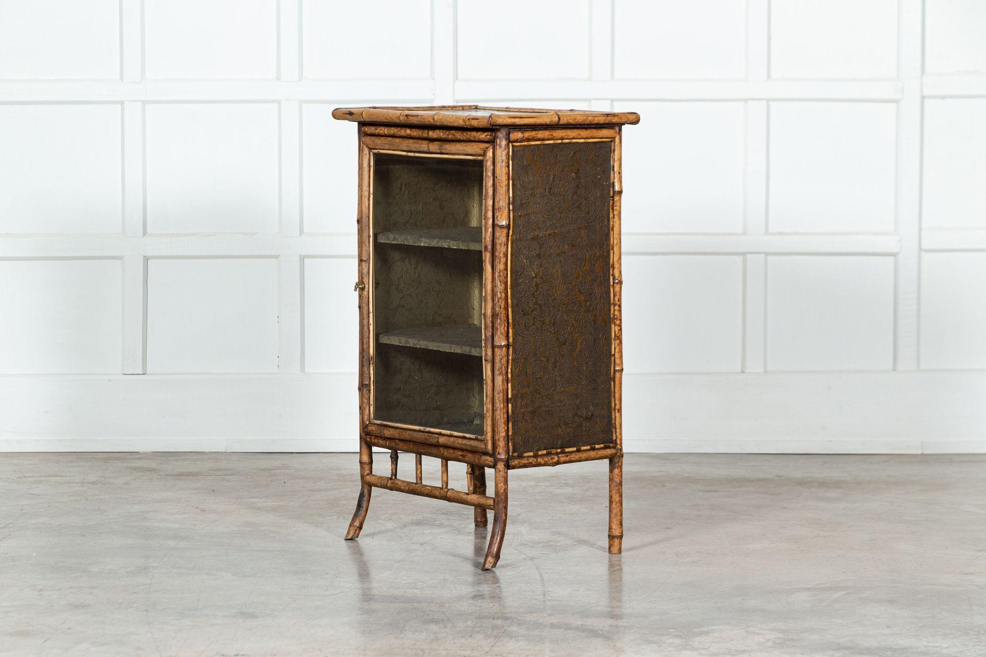 19th Century English Glazed Bamboo Cabinet For Sale 2