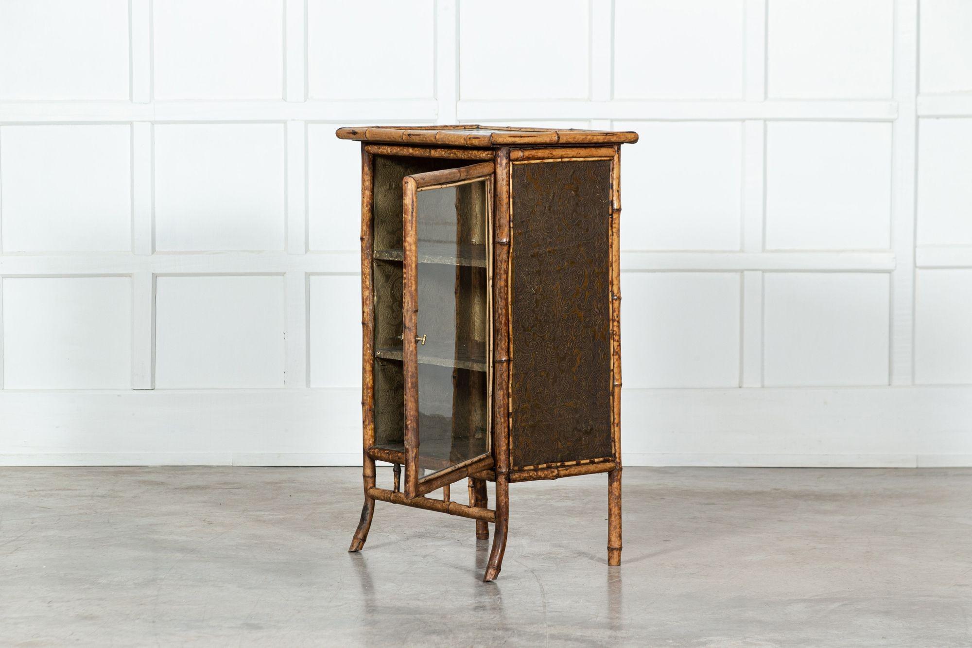 19th Century English Glazed Bamboo Cabinet For Sale 3