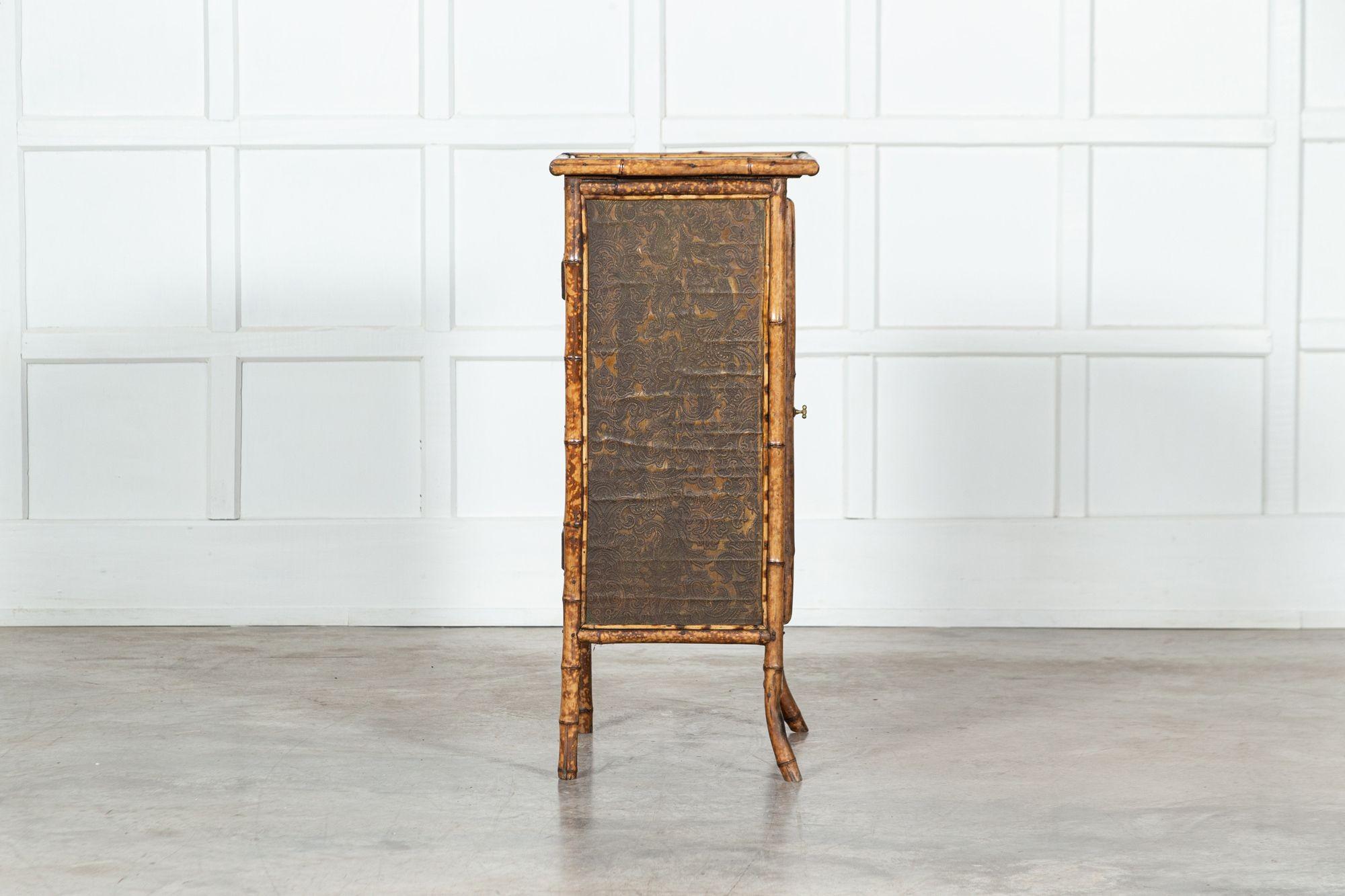 19th Century English Glazed Bamboo Cabinet For Sale 6
