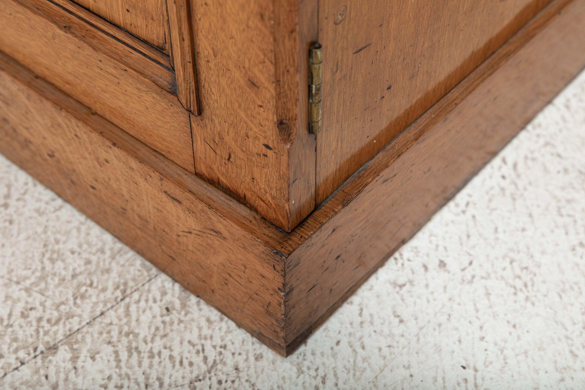 19thC English Glazed Oak Bookcase Cabinet For Sale 9