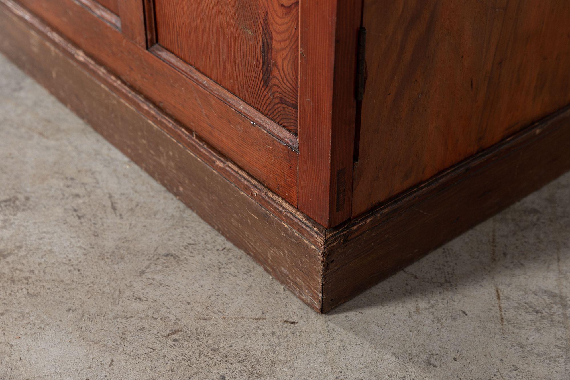 19th C, English Glazed Pine Bookcase / Vitrine Cabinet For Sale 7