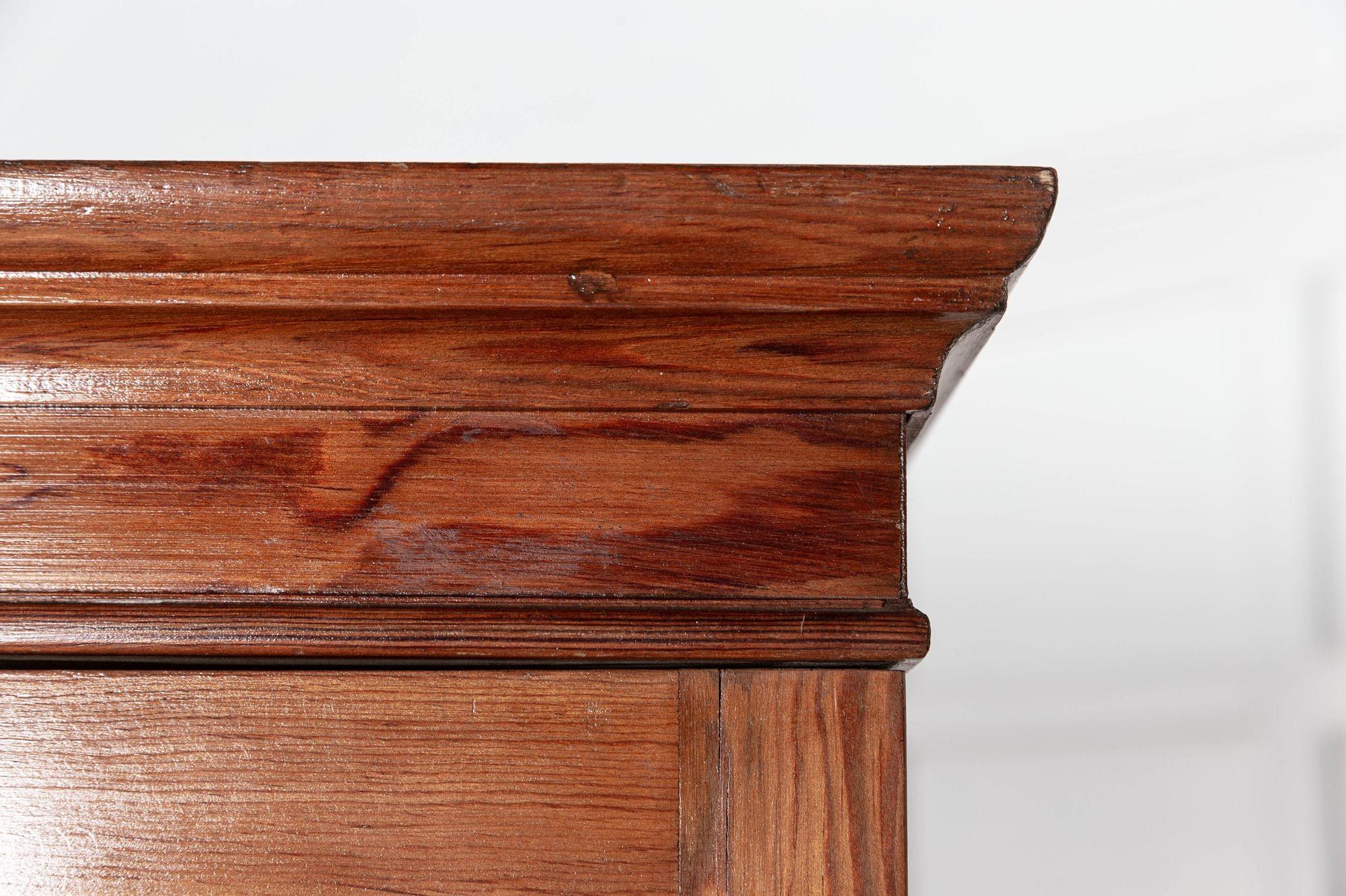19th C, English Glazed Pine Bookcase / Vitrine Cabinet For Sale 8