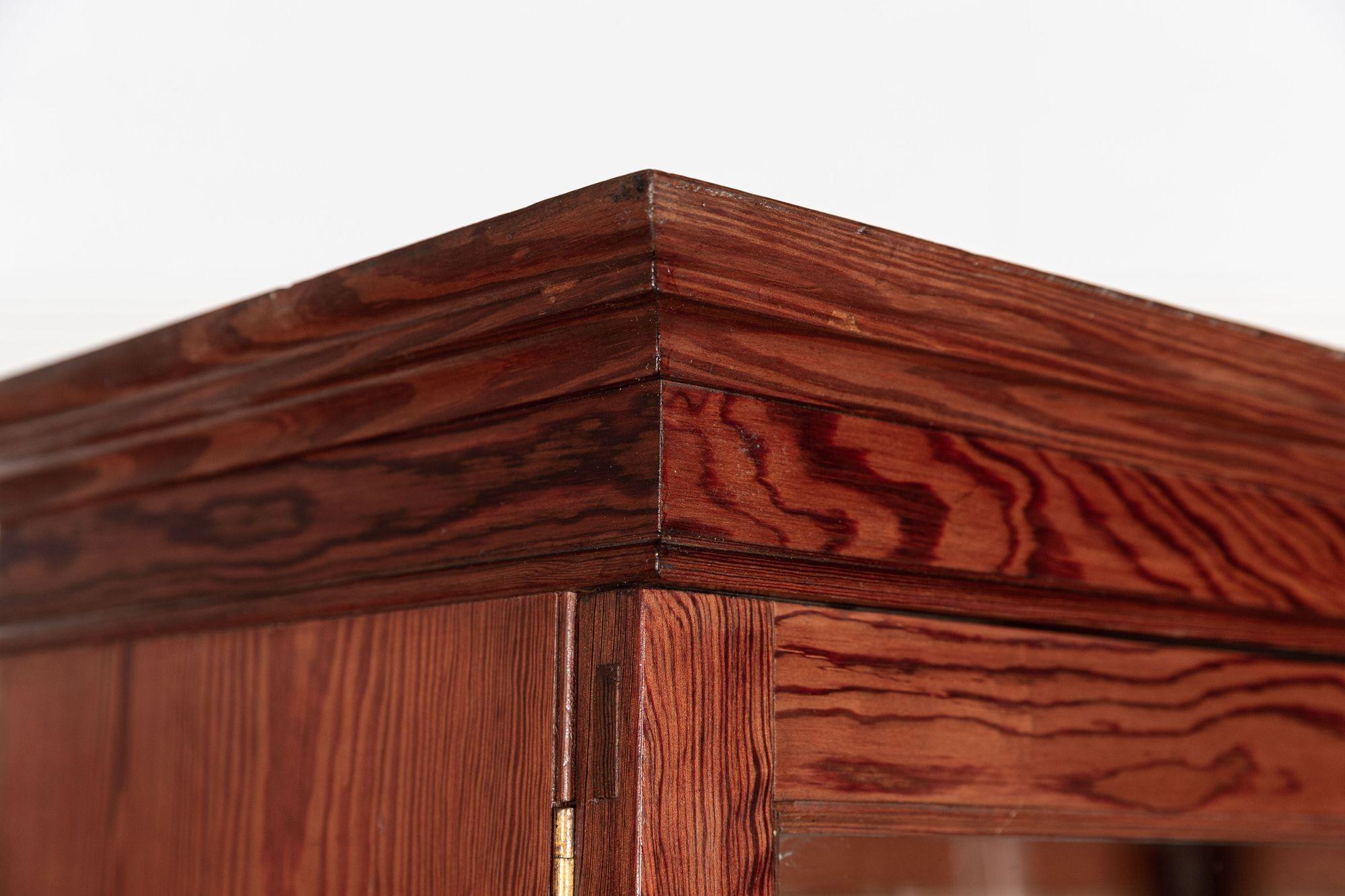 19th C, English Glazed Pine Bookcase / Vitrine Cabinet For Sale 10