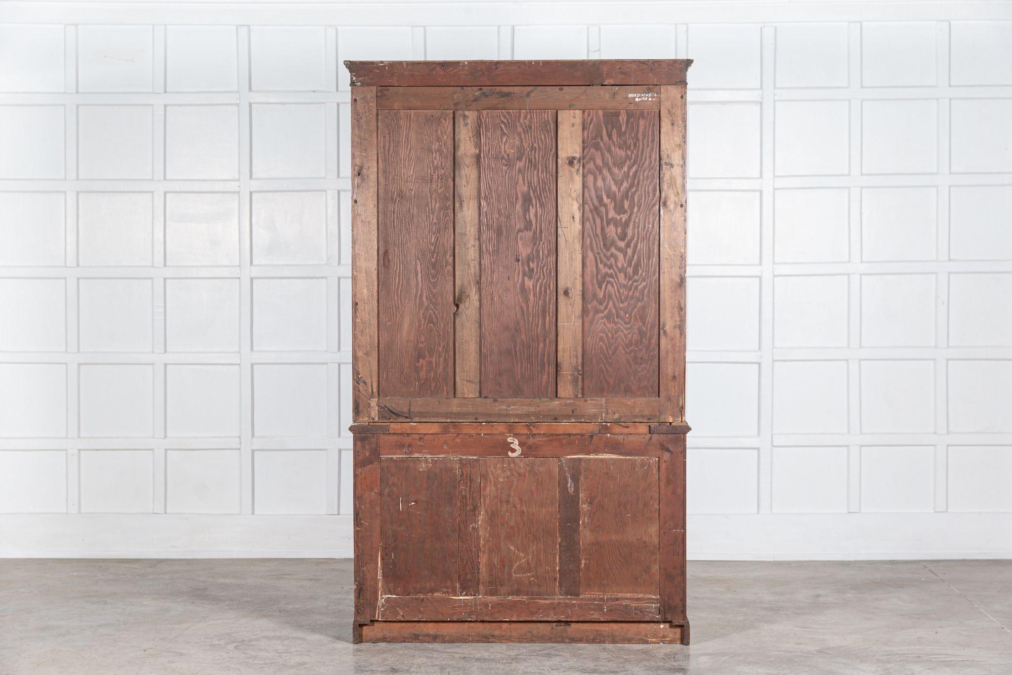 19th C, English Glazed Pine Bookcase / Vitrine Cabinet For Sale 11