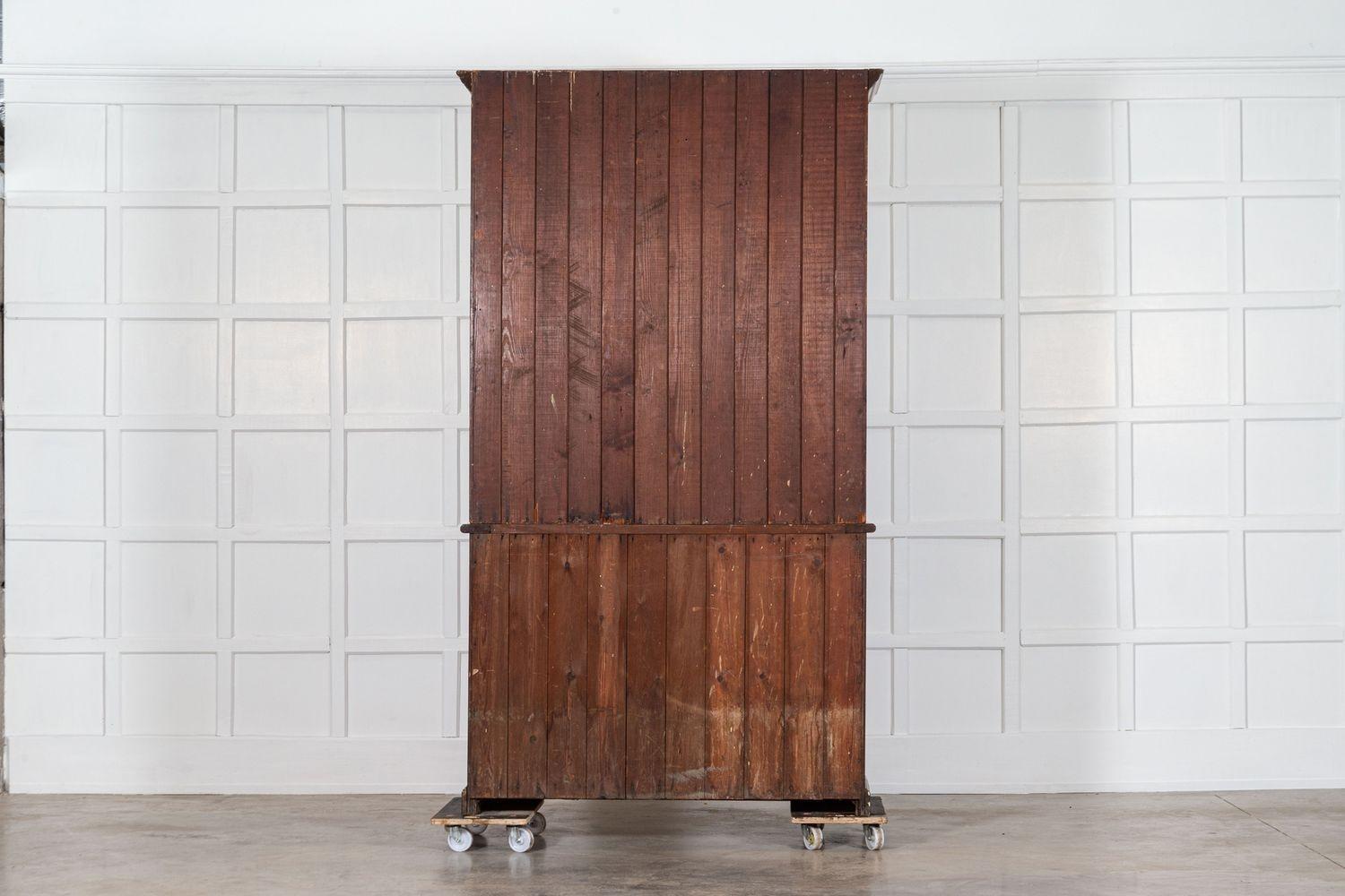 19thC English Glazed Pine Housekeepers Cupboard For Sale 7