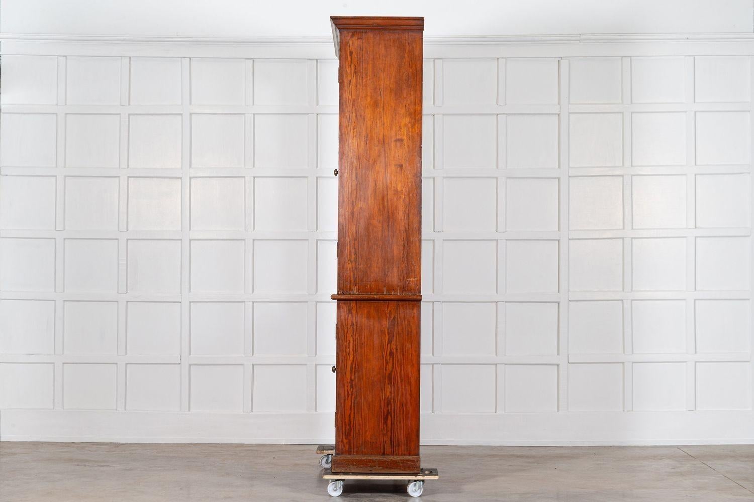 19thC English Glazed Pine Housekeepers Cupboard For Sale 12