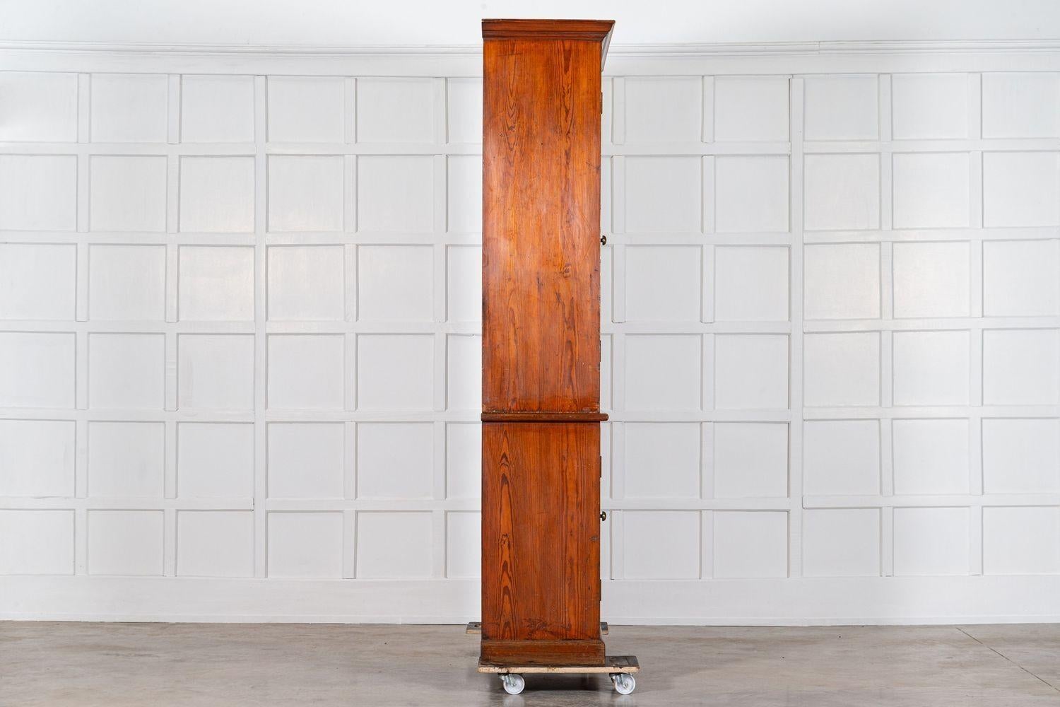 19thC English Glazed Pine Housekeepers Cupboard For Sale 13