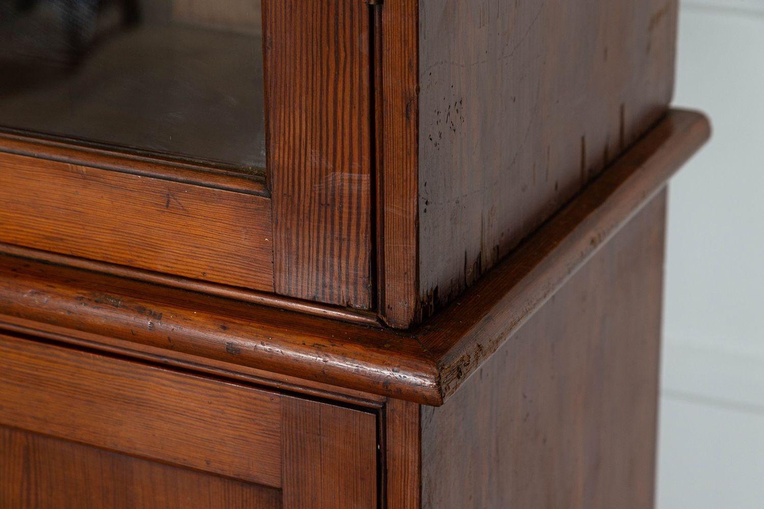 circa 1880
19thC English Glazed Pine Housekeepers Cupboard
sku 1871
Base W127 x D46 x H90 cm
Top W131 x D47 x H139 cm
Together W131 x D47 x H229 cm
Weight 129 kg
Internal shelf depth 38 cm