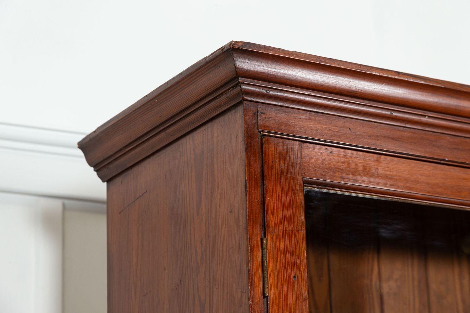 19thC English Glazed Pine Housekeepers Cupboard In Good Condition For Sale In Staffordshire, GB