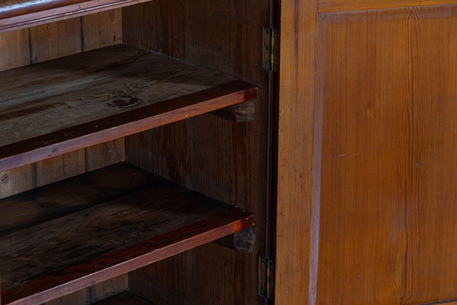 19thC English Glazed Pine Housekeepers Cupboard For Sale 1