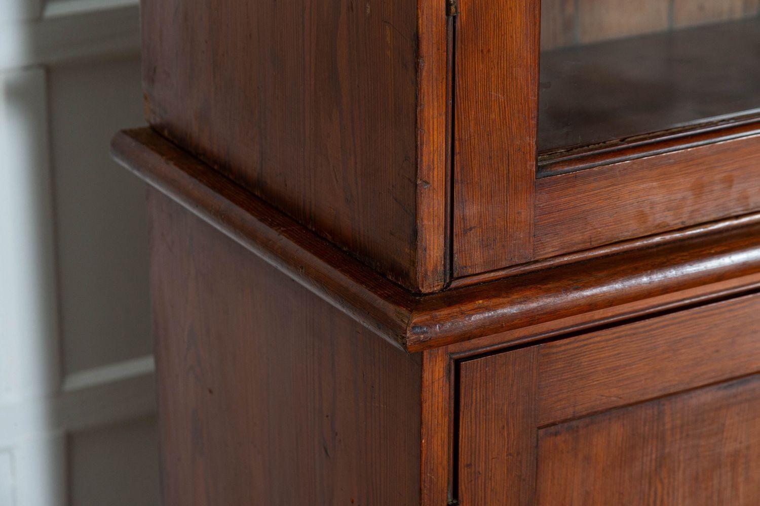 19thC English Glazed Pine Housekeepers Cupboard For Sale 2