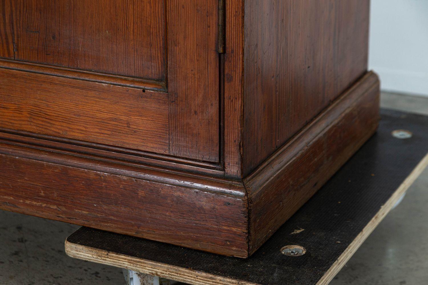 19thC English Glazed Pine Housekeepers Cupboard For Sale 5