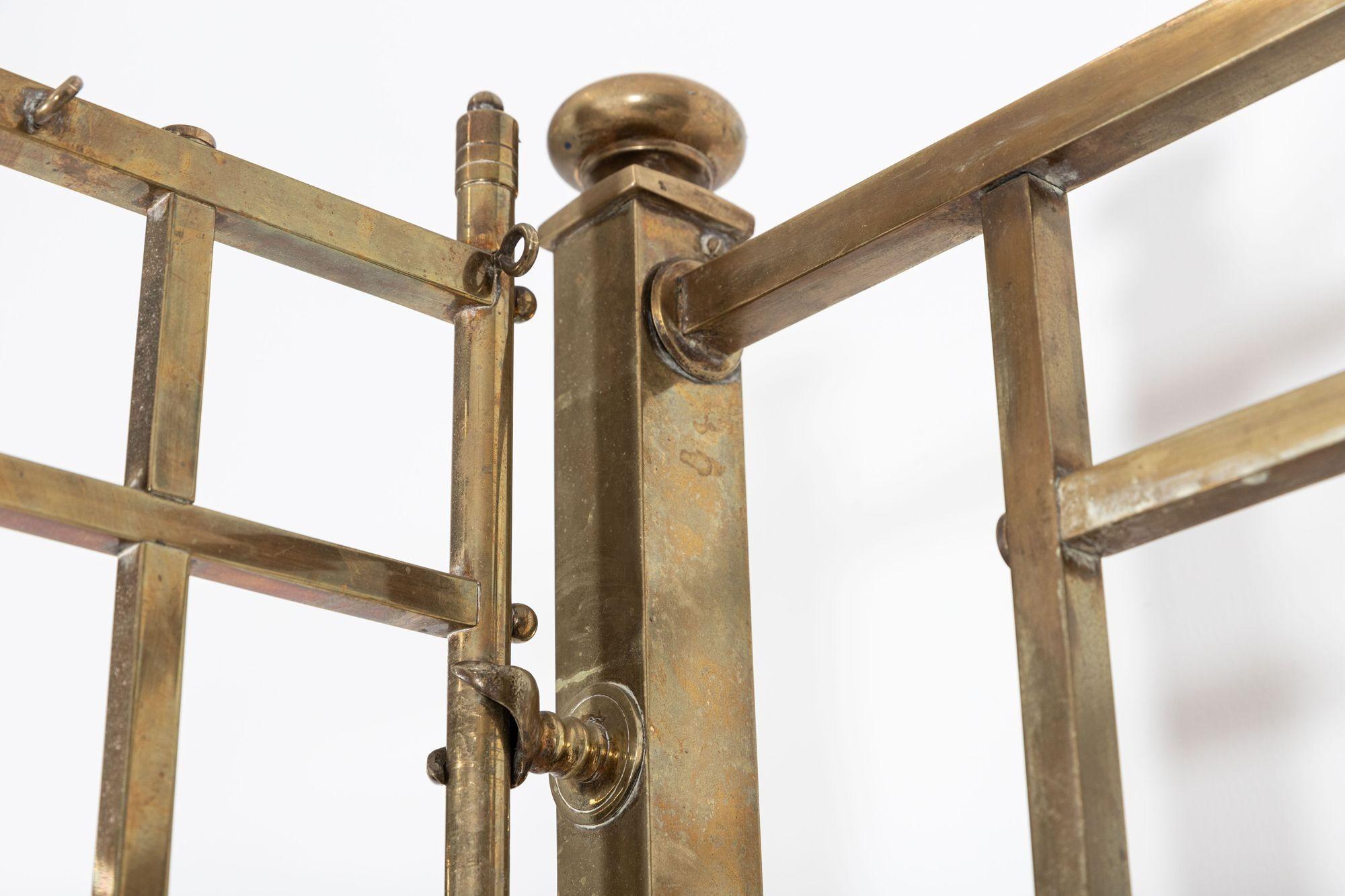 19th C English Half Tester Double Brass Bed Frame For Sale 6