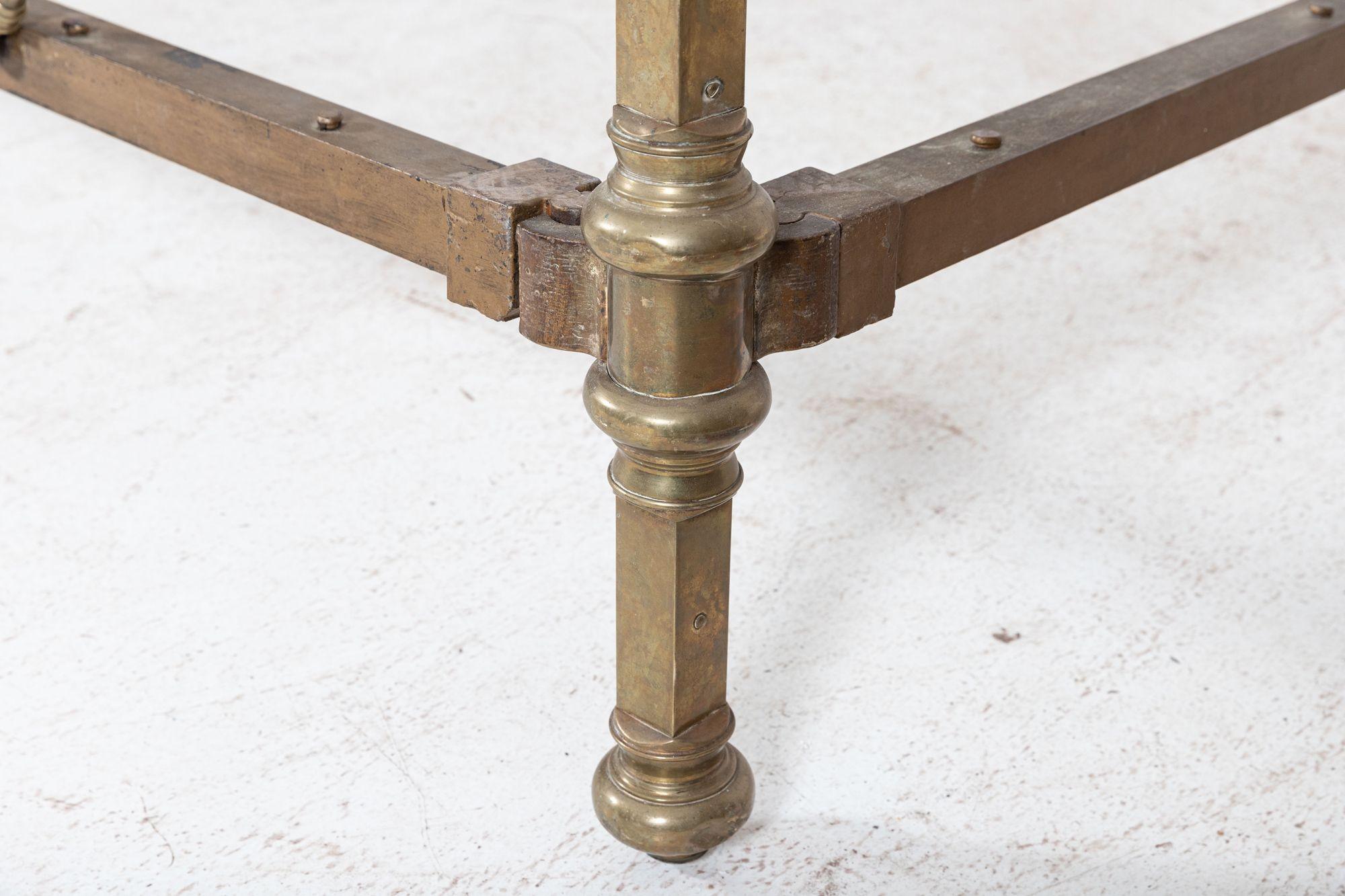 19th C English Half Tester Double Brass Bed Frame For Sale 10