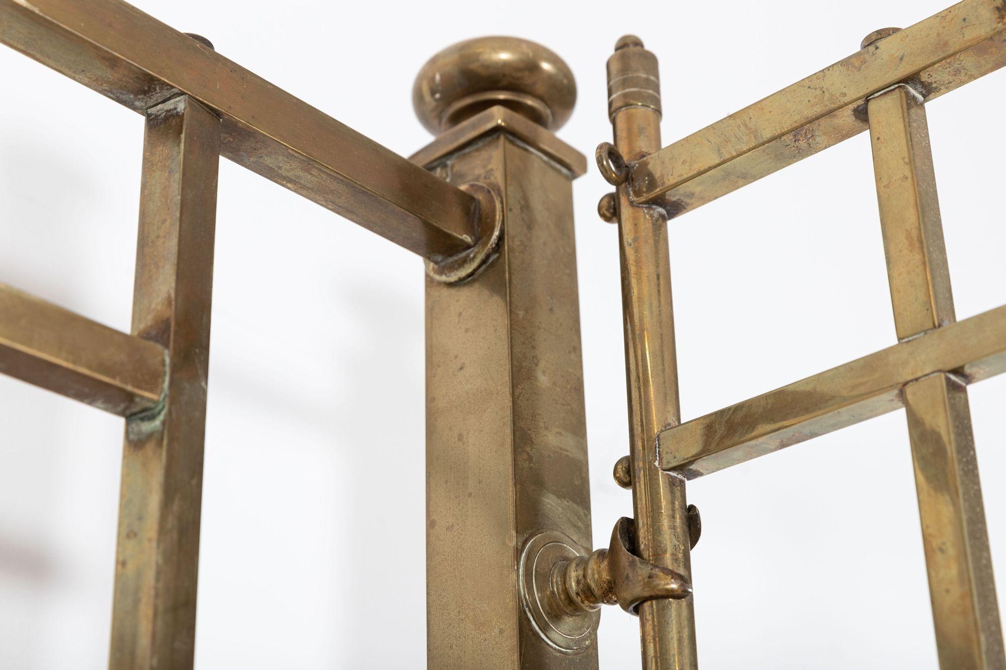 19th C English Half Tester Double Brass Bed Frame For Sale 5