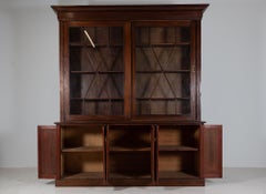 19thC English Large Mahogany Astral Glazed Bookcase