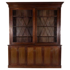 19thC English Large Mahogany Astral Glazed Bookcase