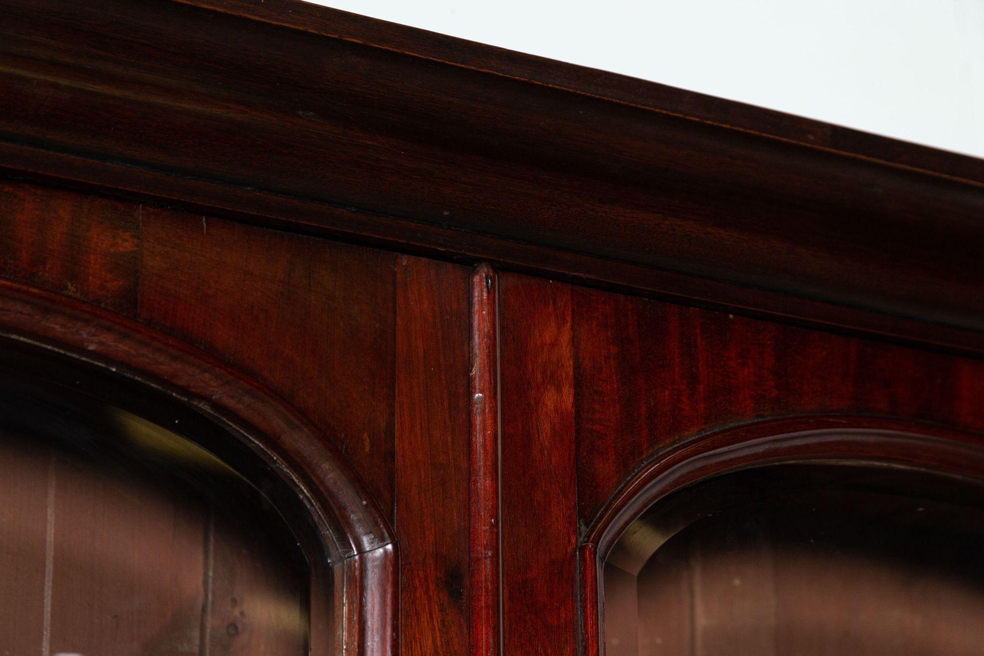 19th Century English Mahogany Arched Glazed Bookcase For Sale 10