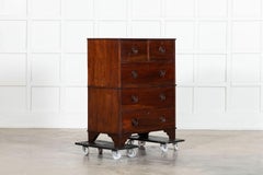 19thC English Mahogany Campaign Chest Drawers