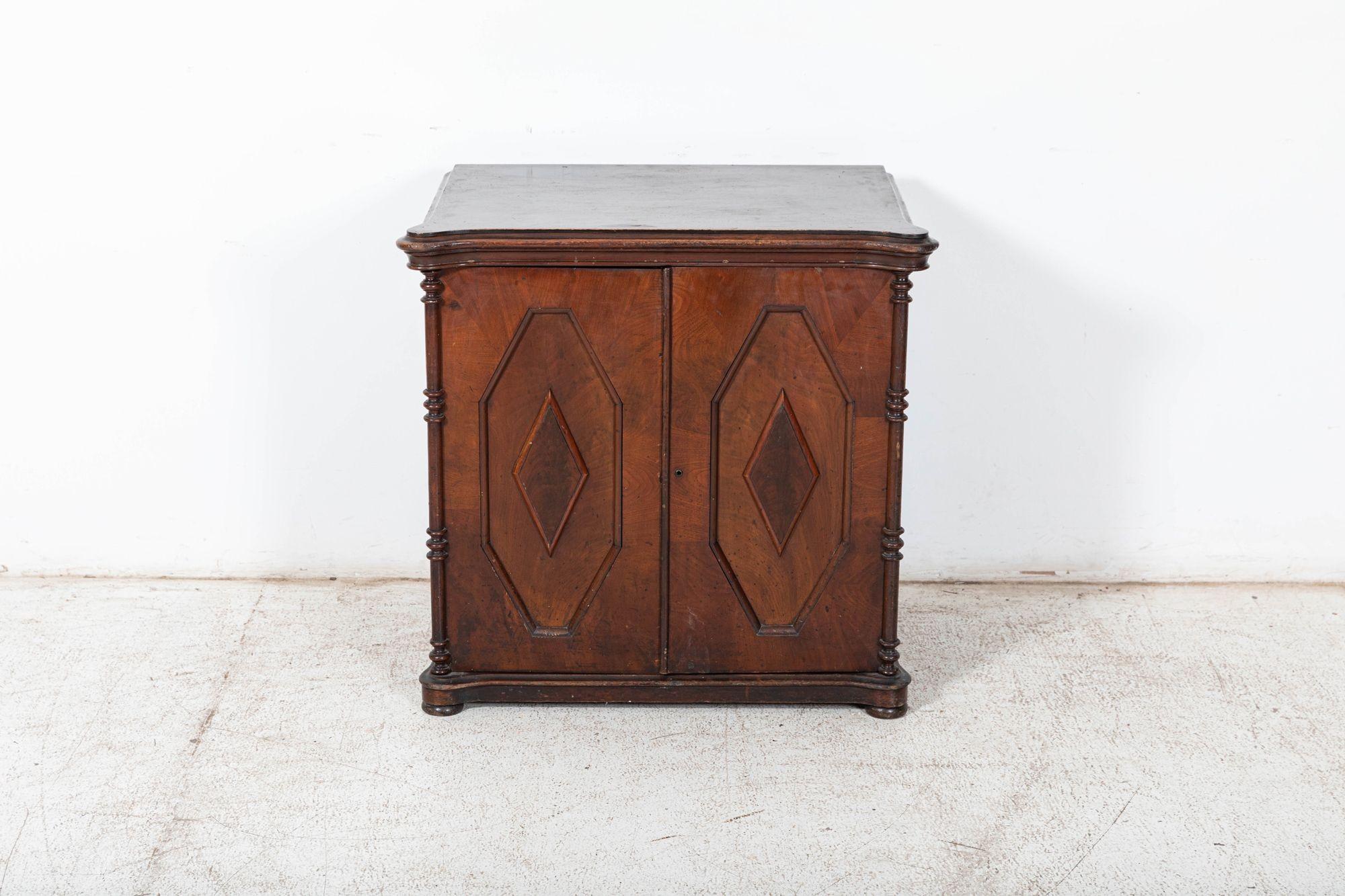 19thC English Mahogany Drapers Cabinet For Sale 1