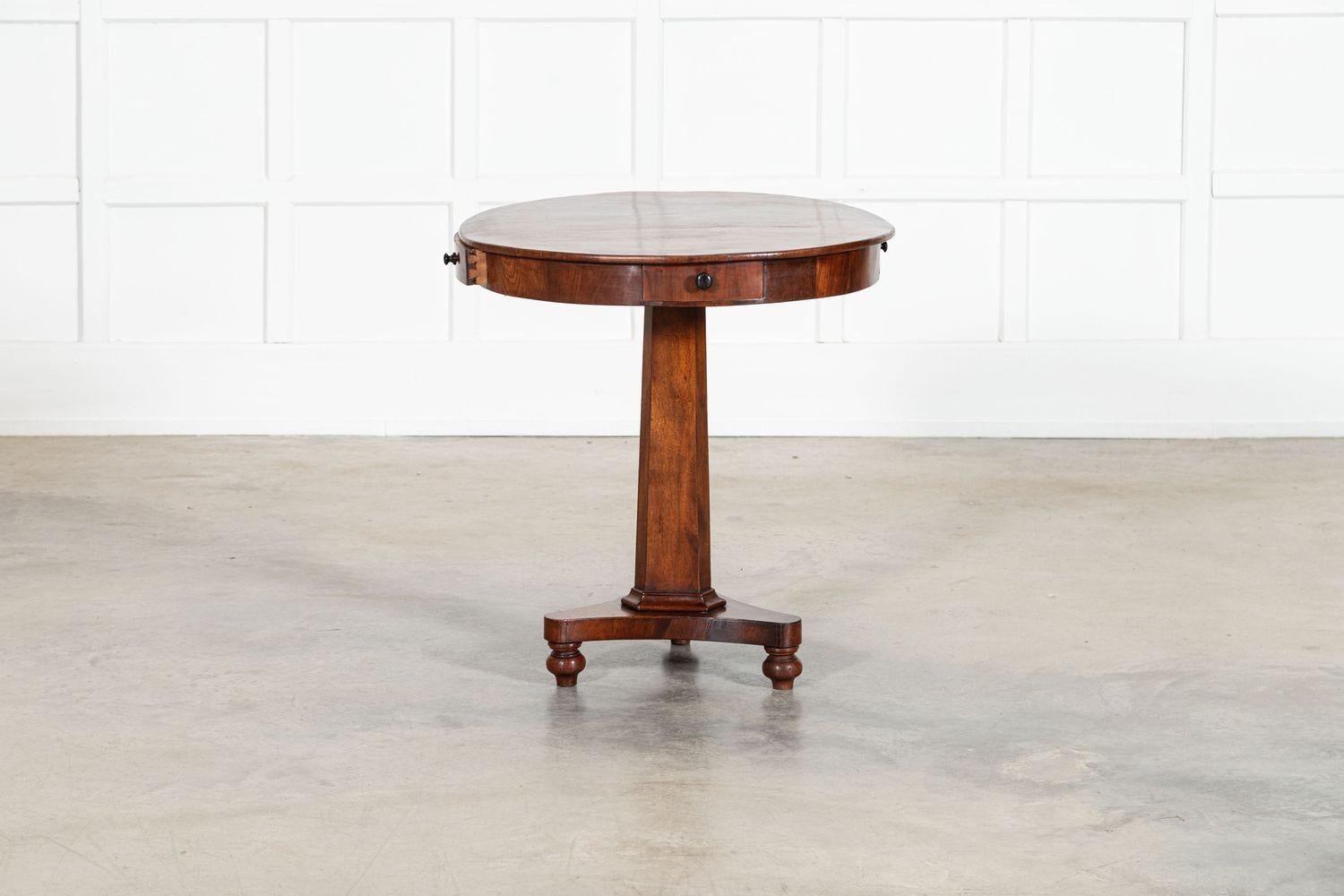 19thC English Mahogany Drum Table For Sale 1