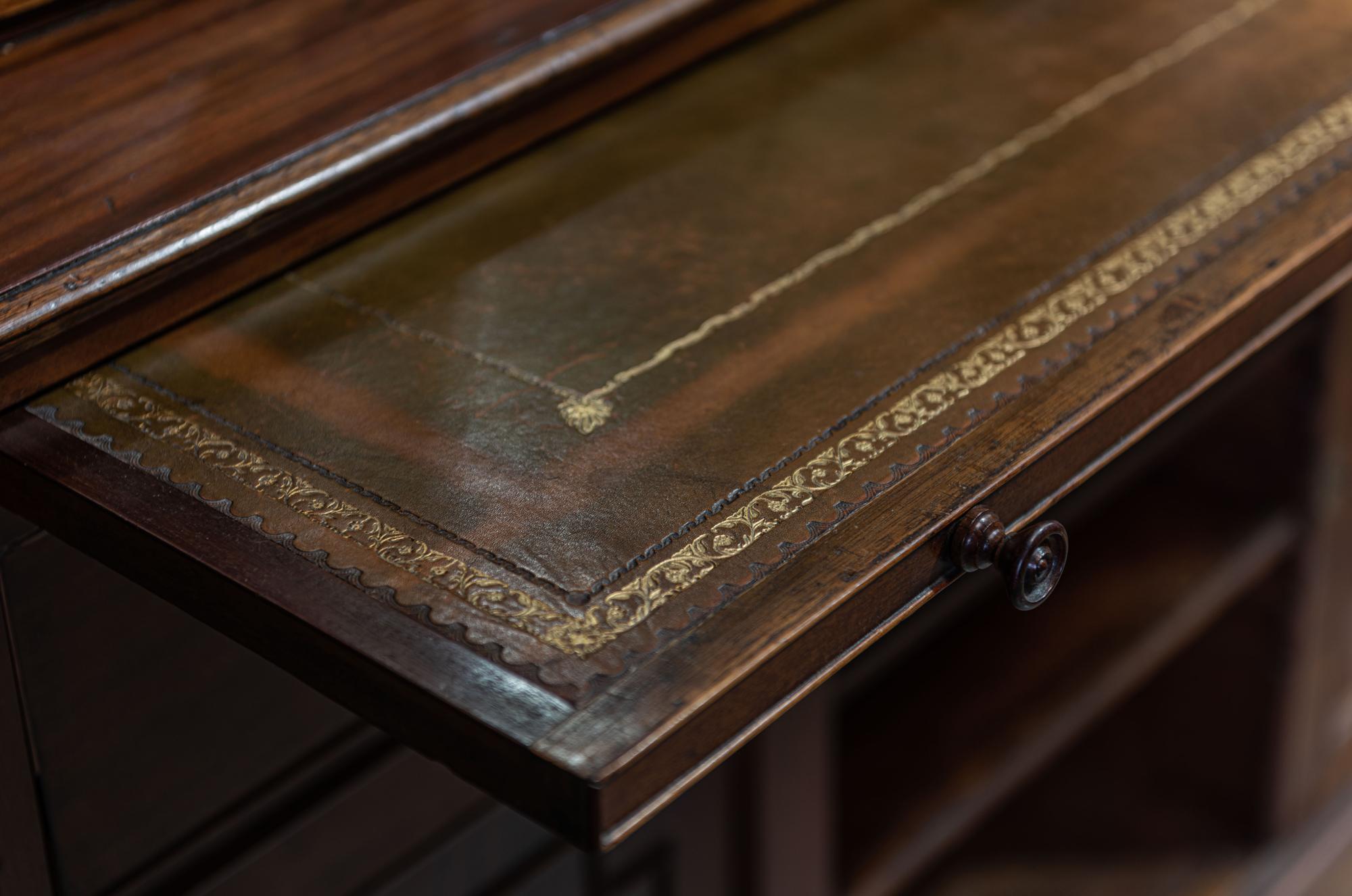 19th Century English Mahogany Glazed Secretaire Bookcase For Sale 3