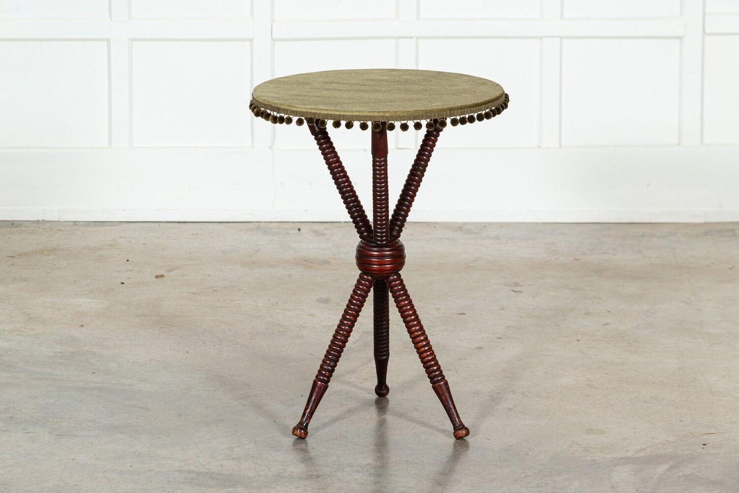 19thC English Mahogany Gypsy Bobbin Table For Sale 3