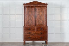 19thC English Mahogany Linen Press