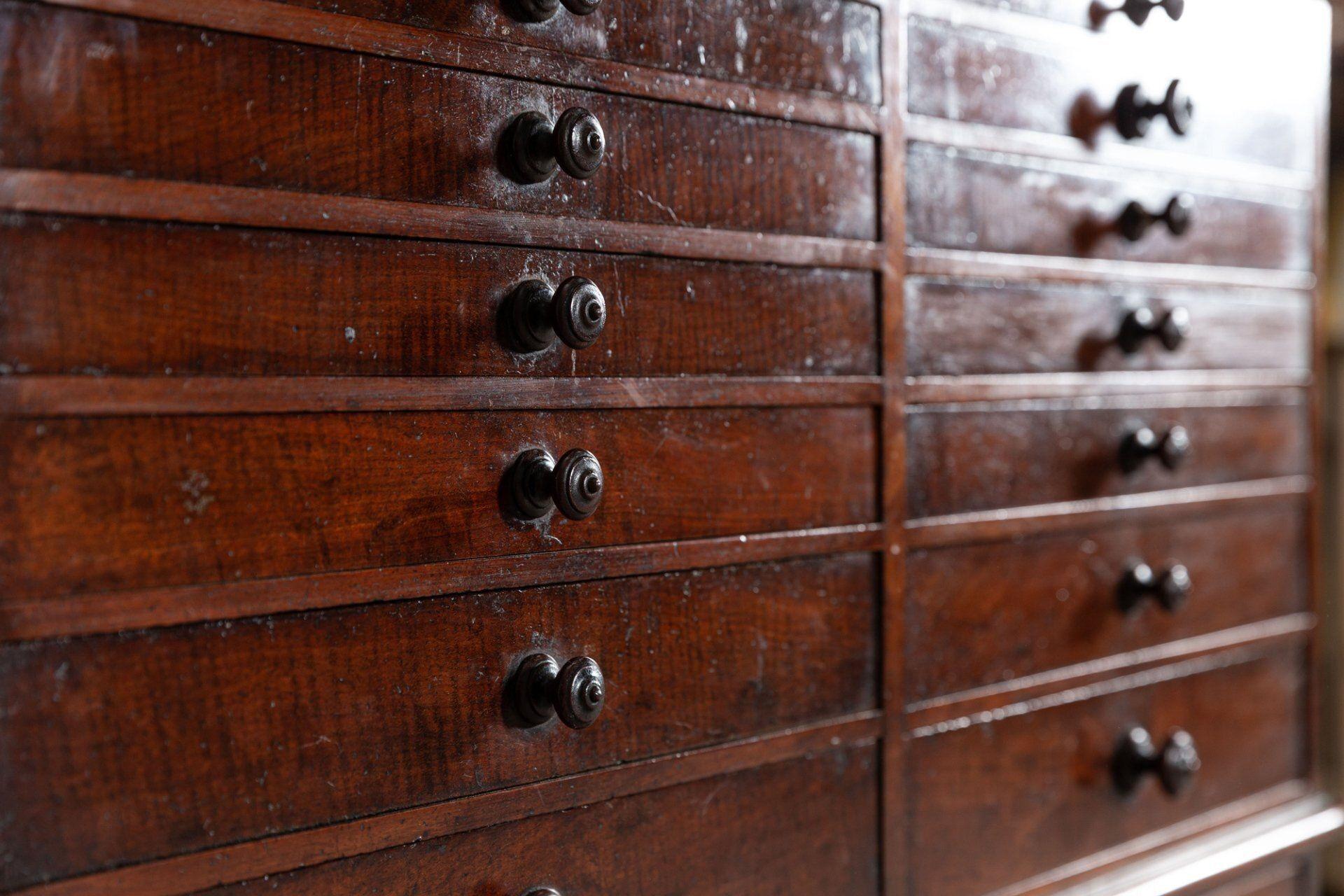 19thC English Mahogany & Marble Top Collectors Cabinet For Sale 7