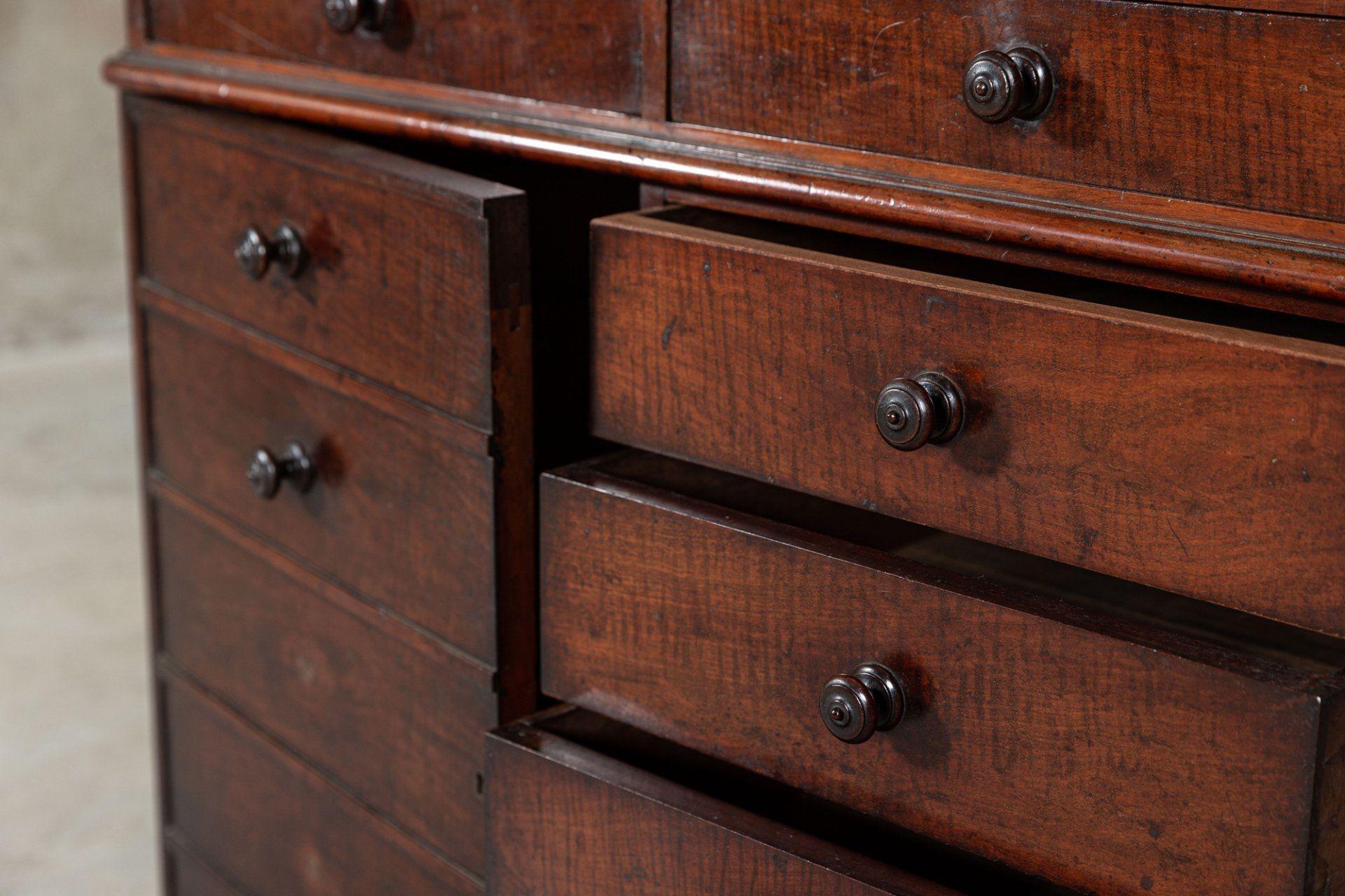19thC English Mahogany & Marble Top Collectors Cabinet For Sale 10