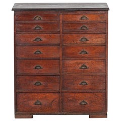 19thC English Mahogany & Pine Haberdashery Drawers