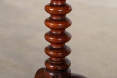 19thC English Mahogany Tilt Top Bobbin Occasional Table