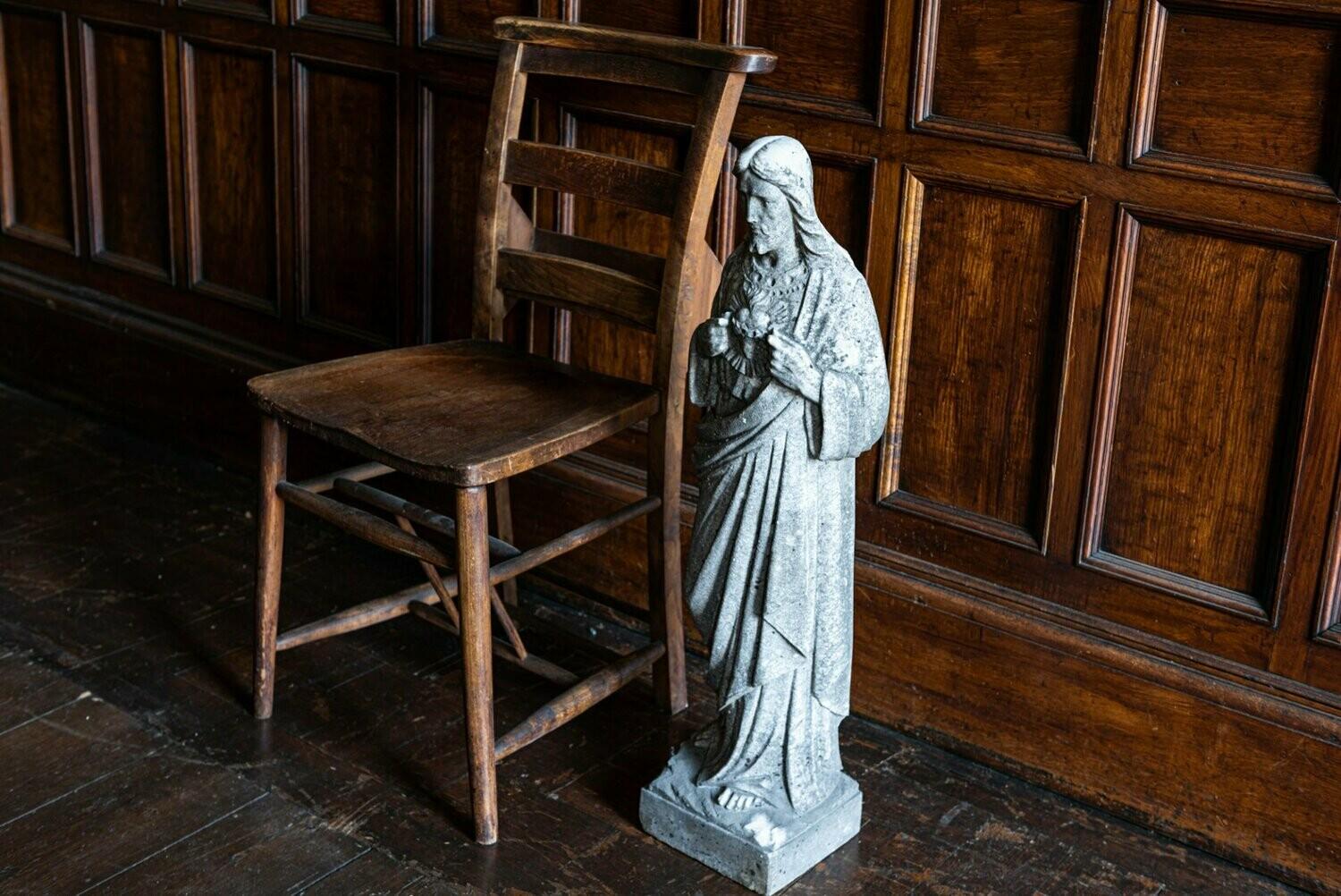 19th Century English Marble Statue of Jesus, Sacred Heart In Good Condition In Staffordshire, GB