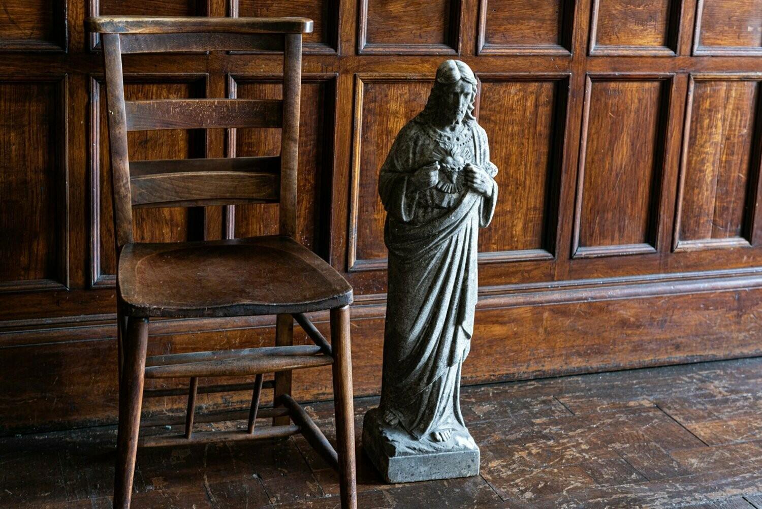 19th Century English Marble Statue of Jesus, Sacred Heart 1