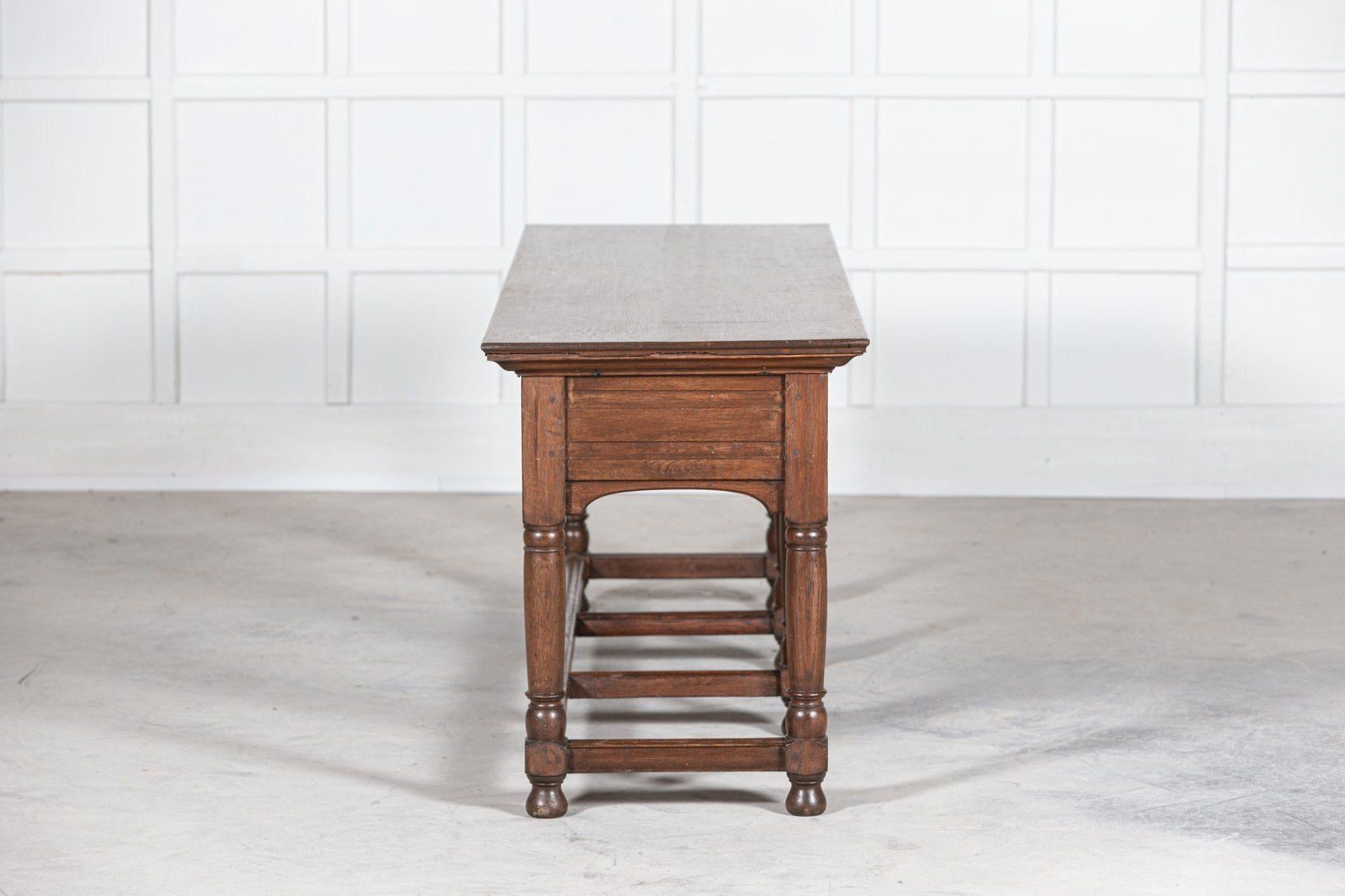 19thC English Oak Bank Cashiers Table For Sale 5
