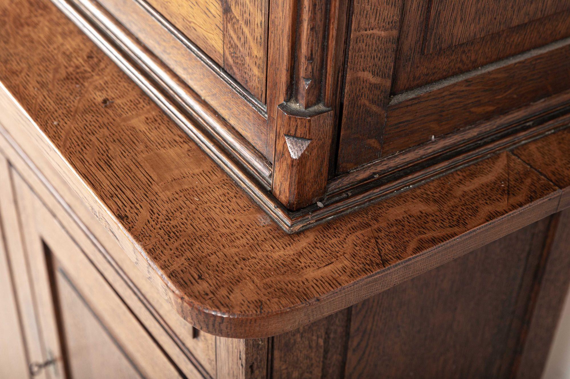 19th C English Oak Estate Bookcase Cabinet For Sale 7