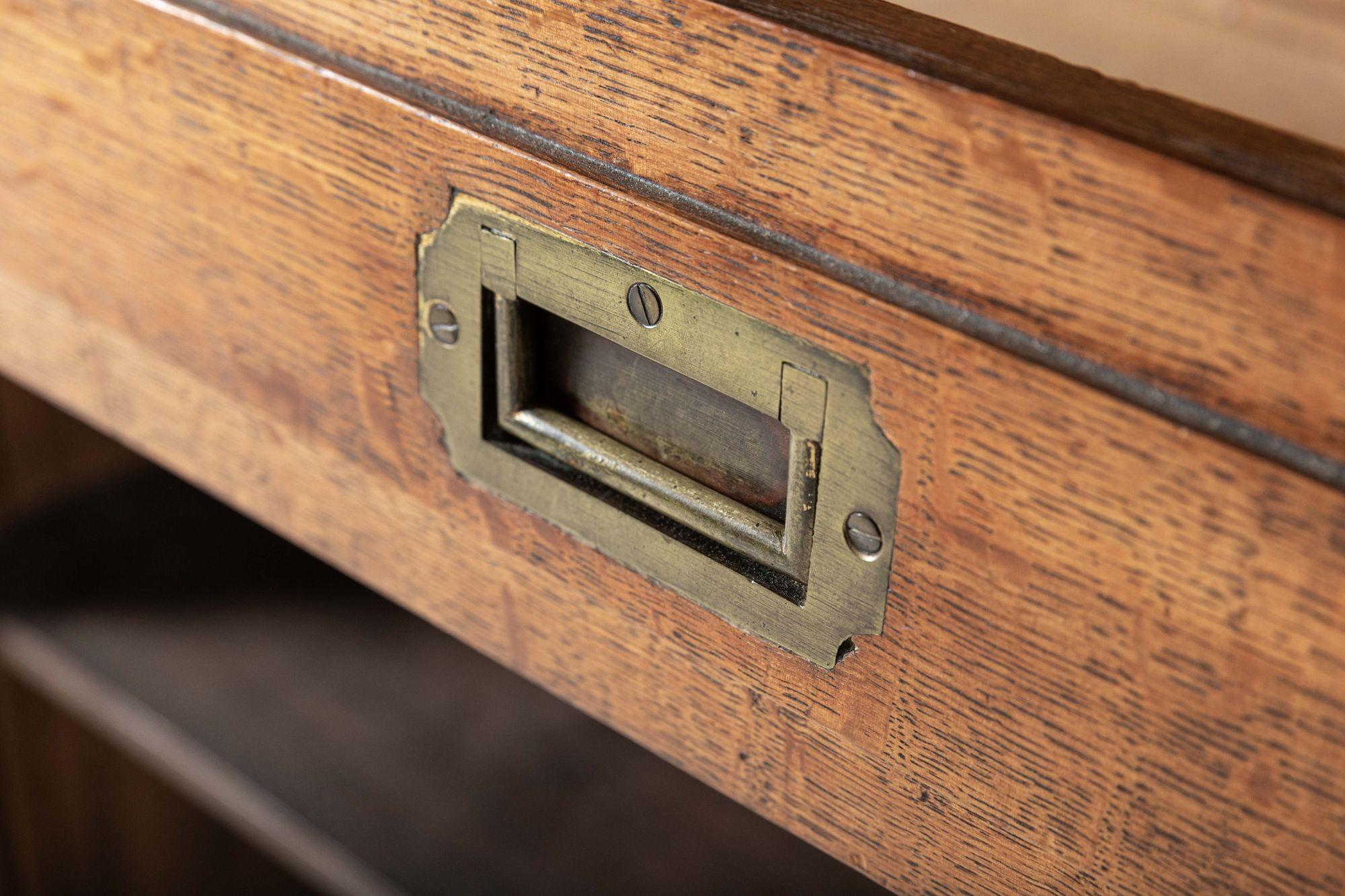 19th C English Oak Estate Bookcase Cabinet For Sale 10