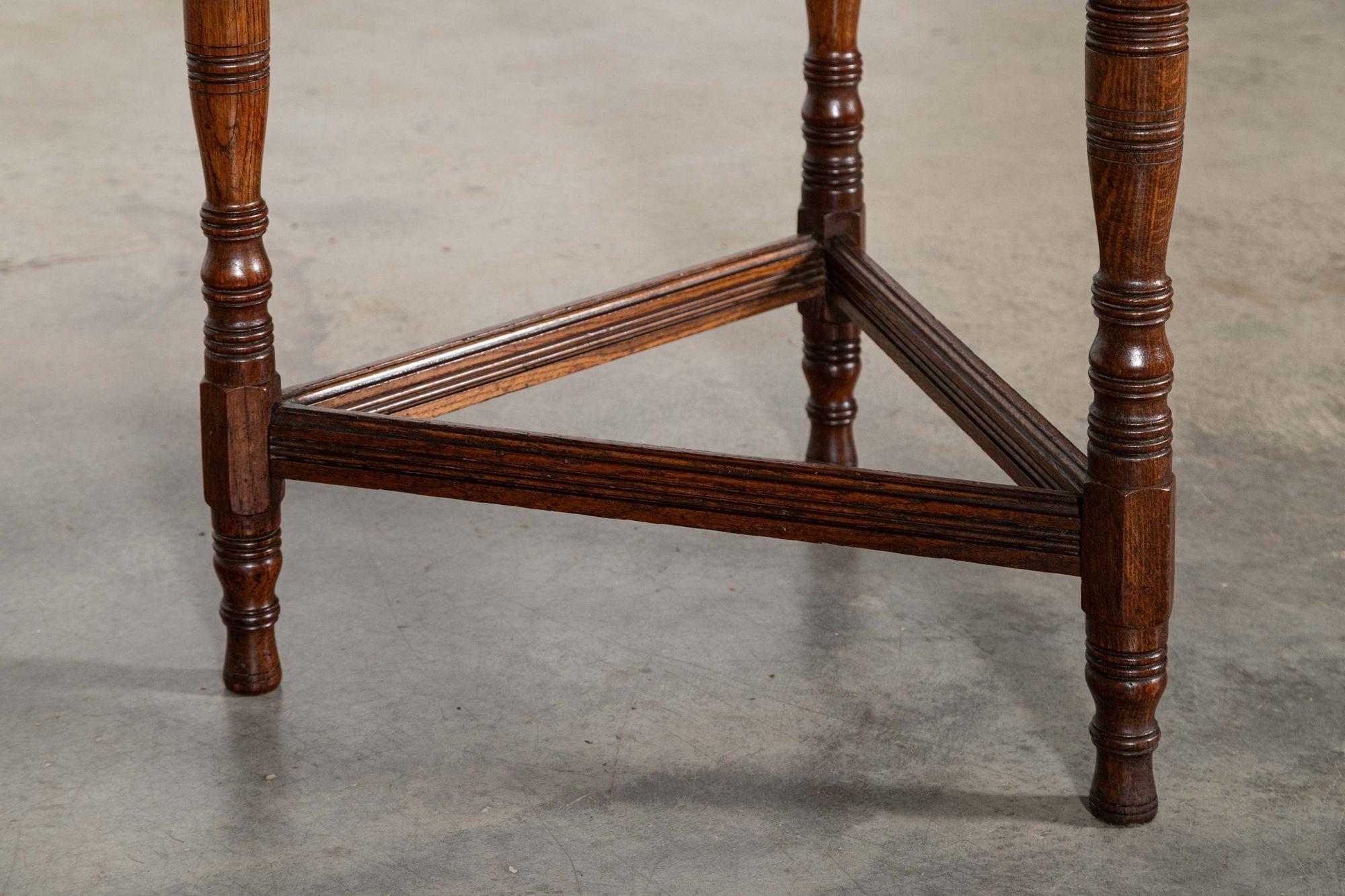 19thC English Oak Folding Cricket Table For Sale 6