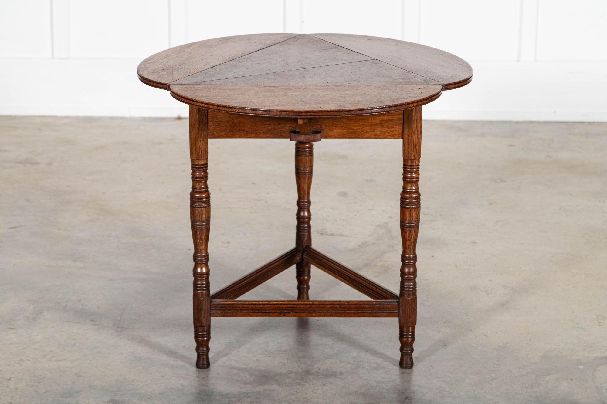 19thC English Oak Folding Cricket Table For Sale 10