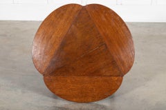 19thC English Oak Folding Cricket Table