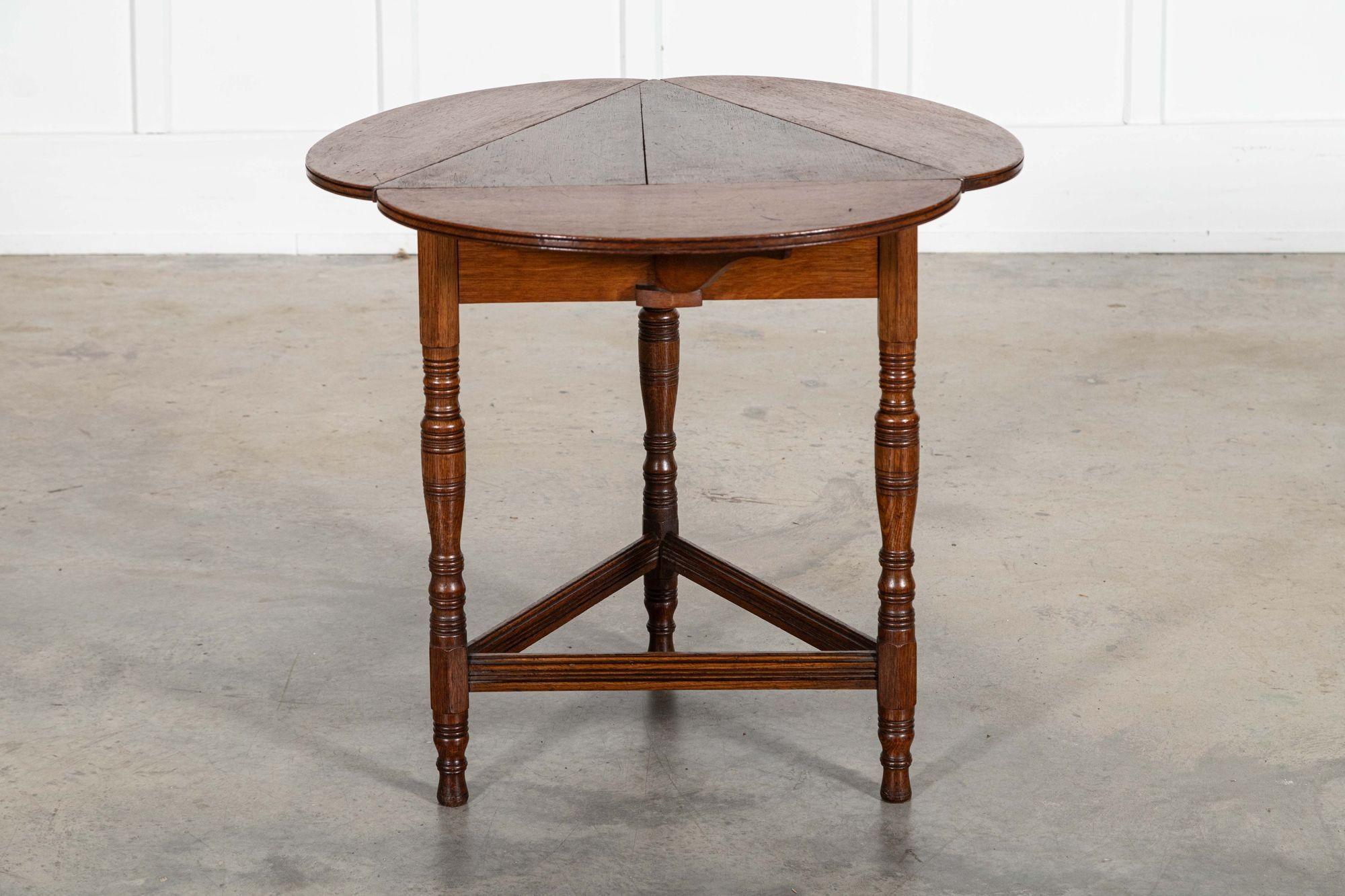 19thC English Oak Folding Cricket Table For Sale 3