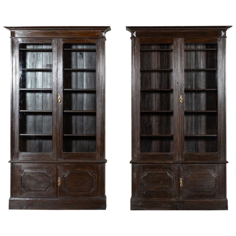 Libreria in Oak inglese smaltata del XIX secolo