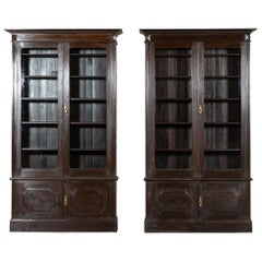 Libreria in Oak inglese smaltata del XIX secolo