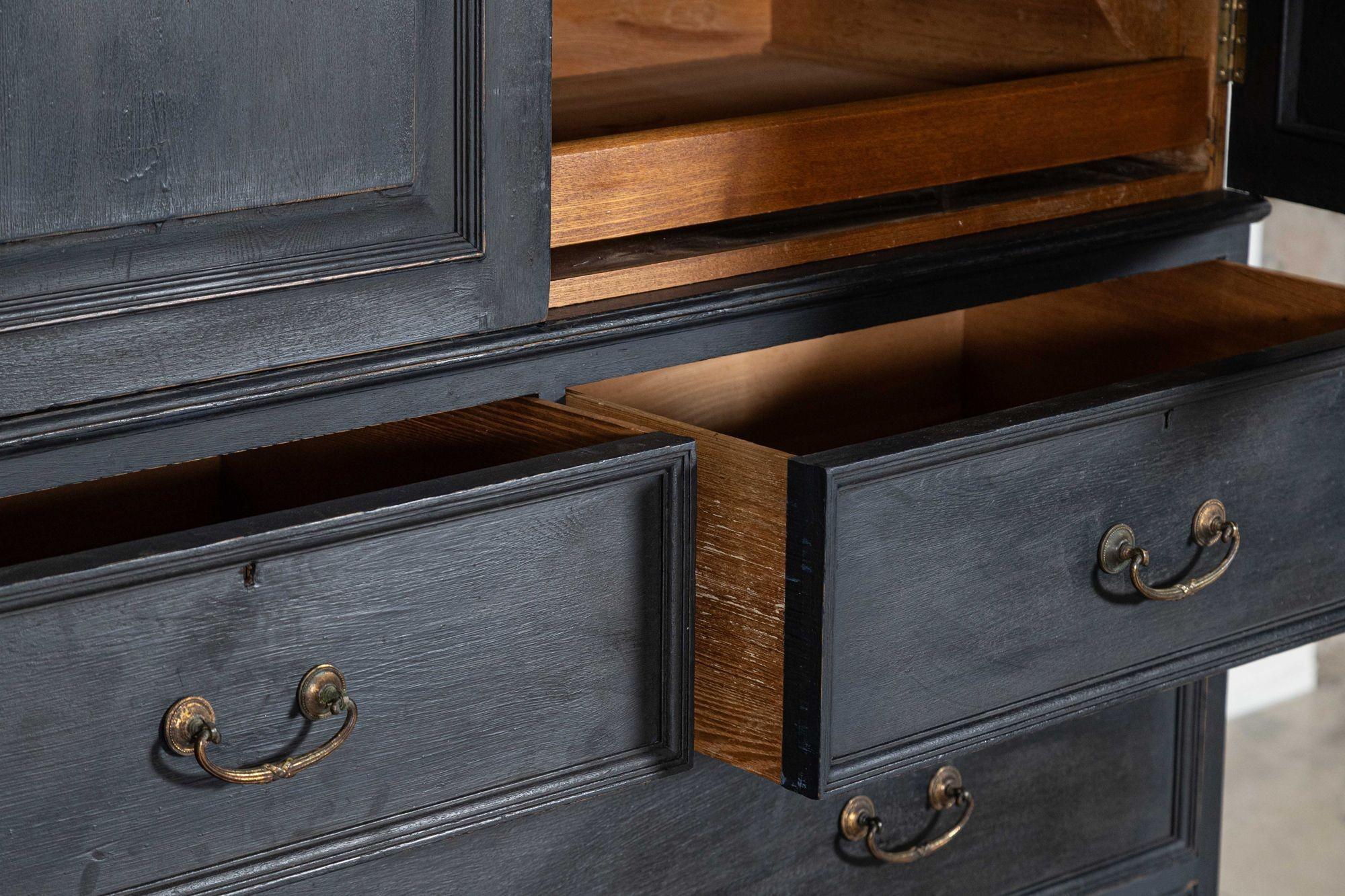 19. Jahrhundert Englisch Oak Painted Wäschepresse im Angebot 7