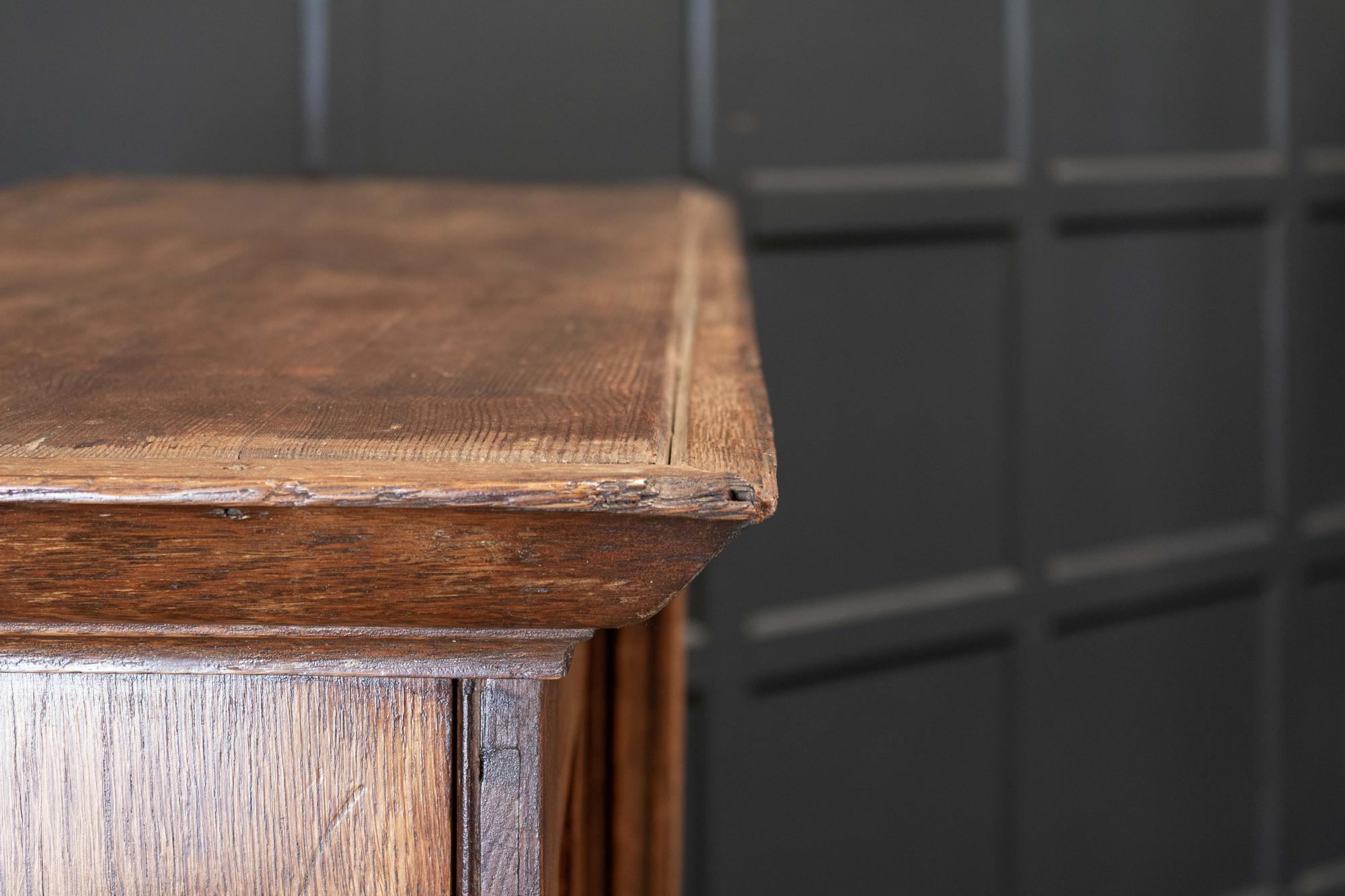 19thC English Oak Panelled Cupboard 5
