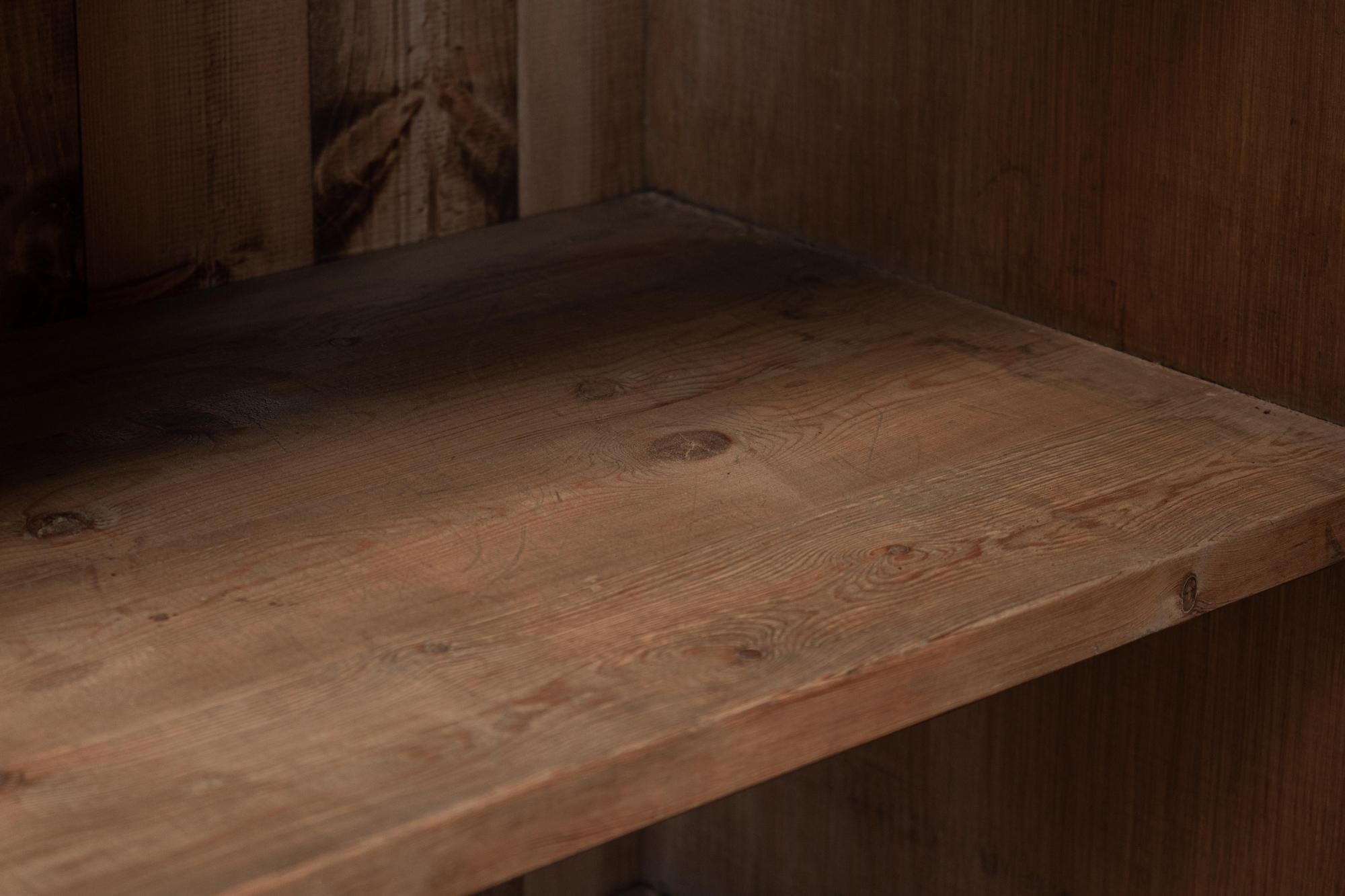 19thC English Oak Panelled Cupboard 6