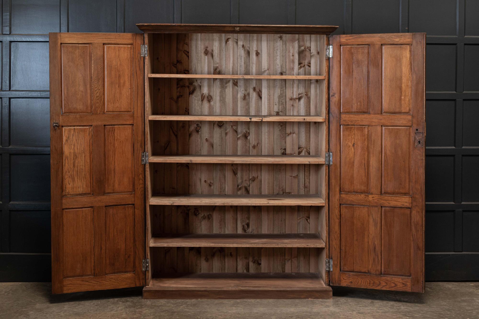 Circa 1890

19thc English oak panelled cupboard

Excellent colour and versatile narrow depth.
Great for the kitchen, hall, boot room or bedroom.

Measures: W133 x D45 x H181cm.

 